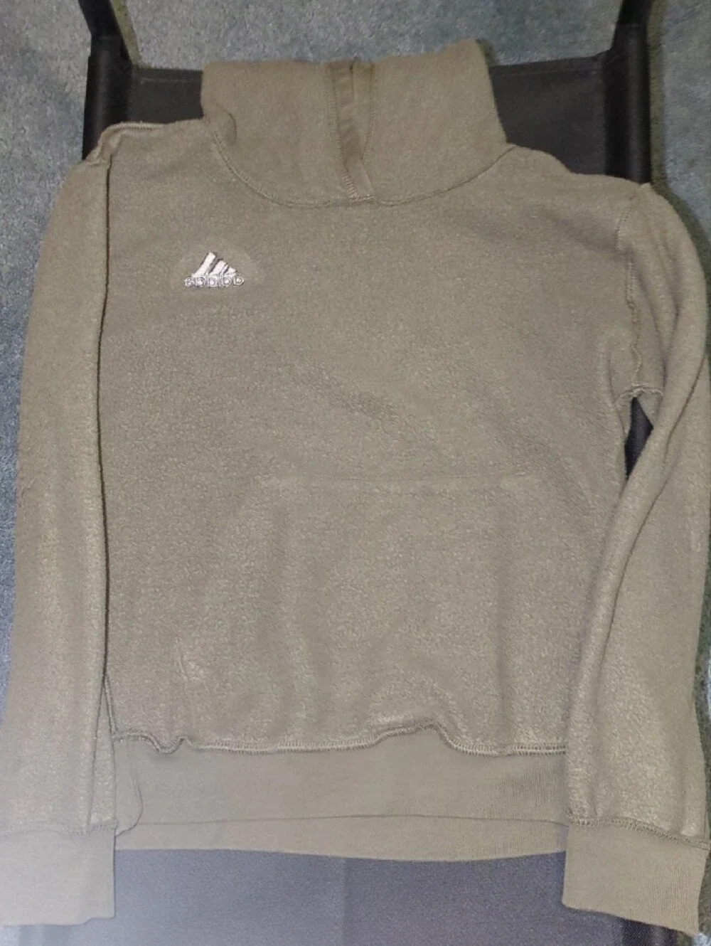 Adidas Kids Olive Hoodie with Small Logo Medium